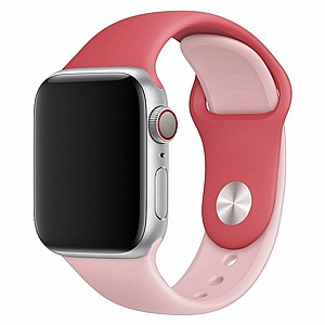 ����� ������� ����  Double Colors Silicone Band ���� LaTera ����� ��� ����: Apple Watch 38mm/40mm/41mm (��� Rose Red/Light Pink)