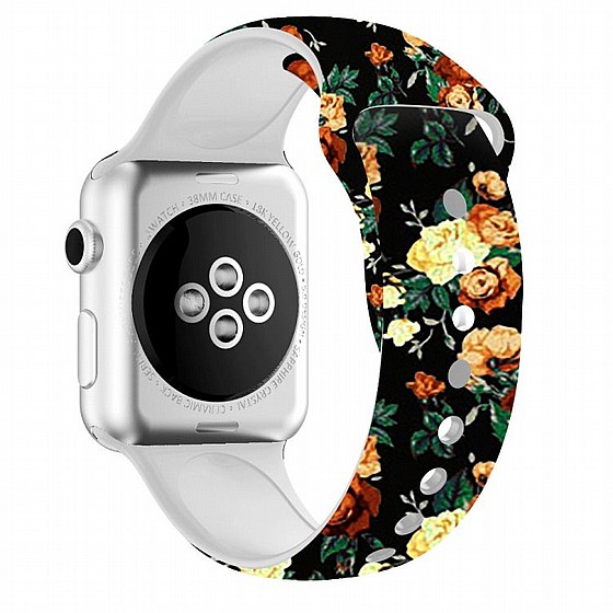 ����� ������� ����  Printing Double Nail Silicone Band ���� LaTera ����� ��� ����: Apple Watch 42mm/44mm/45mm (��� Rose)