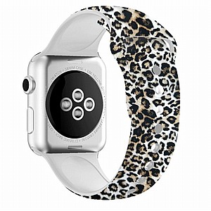 רצועת סיליקון מדגם Printing Double Nail Silicone Band מבית LaTera לשעון חכם מדגם: Apple Watch 38mm/40mm/41mm (צבע Leopard) רצועת סיליקון מדגם Printing Double Nail Silicone Band מבית LaTera לשעון חכם מדגם: Apple Watch 38mm/40mm/41mm (צבע Leopard)