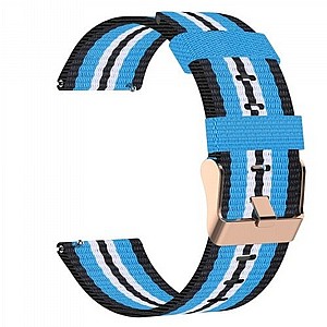 רצועת בד / ניילון מדגם Woven Textured Nylon Band מבית LaTera לשעון חכם מדגם: Samsung Galaxy Watch 46mm (צבע Black/Sky Blue) רצועת בד / ניילון מדגם Woven Textured Nylon Band מבית LaTera לשעון חכם מדגם: Samsung Galaxy Watch 46mm (צבע Black/Sky Blue)