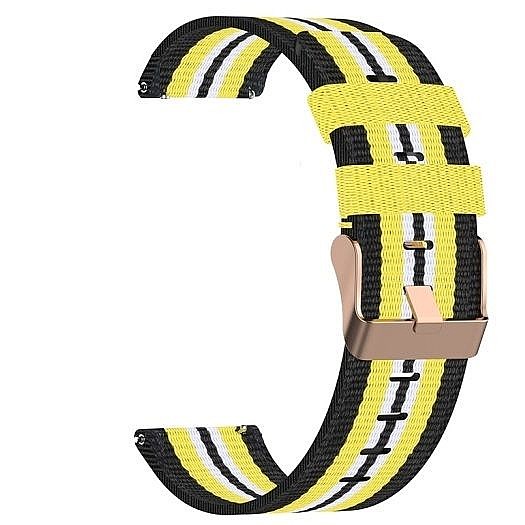 ����� �� / ������ ����  Woven Textured Nylon Band ���� LaTera ����� ��� ����: Samsung Galaxy Watch  42mm (��� Black/Yellow)