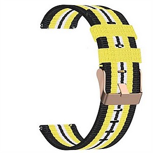 ����� �� / ������ ����  Woven Textured Nylon Band ���� LaTera ����� ��� ����: Samsung Galaxy Watch  42mm (��� Black/Yellow)