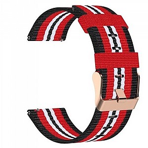 רצועת בד / ניילון מדגם Woven Textured Nylon Band מבית LaTera לשעון חכם מדגם: Samsung Galaxy Watch 42mm (צבע Black/Red) רצועת בד / ניילון מדגם Woven Textured Nylon Band מבית LaTera לשעון חכם מדגם: Samsung Galaxy Watch 42mm (צבע Black/Red)