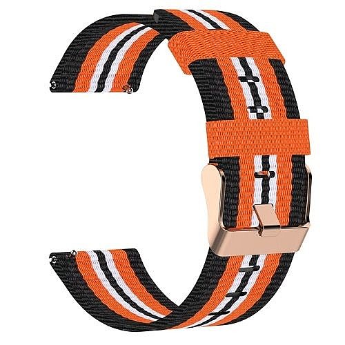 ����� �� / ������ ����  Woven Textured Nylon Band ���� LaTera ����� ��� ����: Samsung Galaxy Watch  42mm (��� Black/Orange)