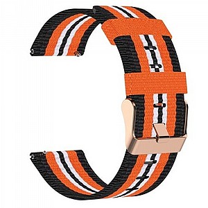 ����� �� / ������ ����  Woven Textured Nylon Band ���� LaTera ����� ��� ����: Samsung Galaxy Watch  42mm (��� Black/Orange)