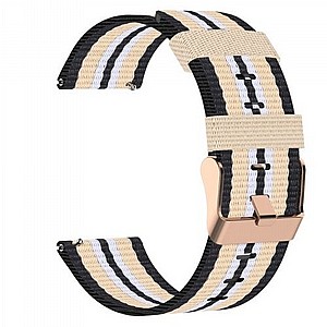 ����� �� / ������ ����  Woven Textured Nylon Band ���� LaTera ����� ��� ����: Samsung Galaxy Watch  42mm (��� Black/Beige)