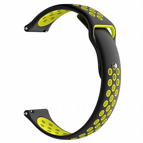 ����� ������� ����  Double Color Wrist Silicone Band ���� LaTera ����� ��� ����: Samsung Galaxy Watch  46mm (��� Black/Yellow)