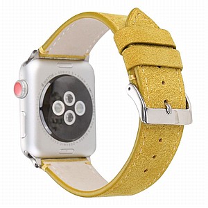 רצועת עור מדגם Frosted Genuine Leather Band מבית LaTera לשעון חכם מדגם: Apple Watch 42mm/44mm/45mm (צבע Yellow) רצועת עור מדגם Frosted Genuine Leather Band מבית LaTera לשעון חכם מדגם: Apple Watch 42mm/44mm/45mm (צבע Yellow)