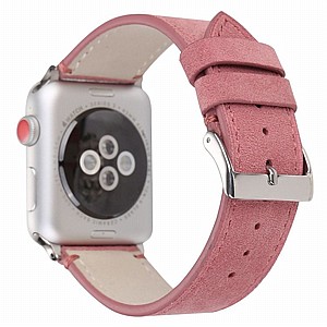 רצועת עור מדגם Frosted Genuine Leather Band מבית LaTera לשעון חכם מדגם: Apple Watch 38mm/40mm/41mm (צבע Pink) רצועת עור מדגם Frosted Genuine Leather Band מבית LaTera לשעון חכם מדגם: Apple Watch 38mm/40mm/41mm (צבע Pink)