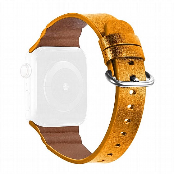 ����� ��� ���� Replacement Genuine Leather Band ���� LaTera ����� ��� ����: Apple Watch 42mm/44mm/45mm (��� Yellow)