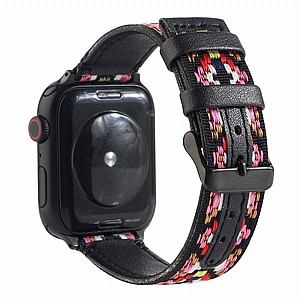 ����� ��� ���� Ethnic Leather Band ���� LaTera ����� ��� ����: Apple Watch 42mm/44mm/45mm (��� Black)