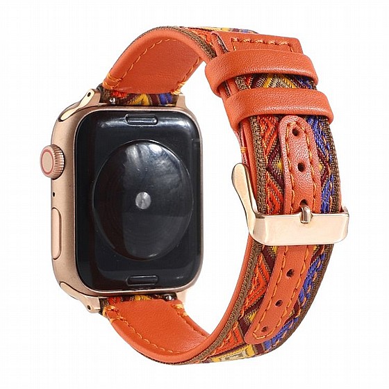 ����� ��� ���� Ethnic Leather Band ���� LaTera ����� ��� ����: Apple Watch 42mm/44mm/45mm (��� Orange)
