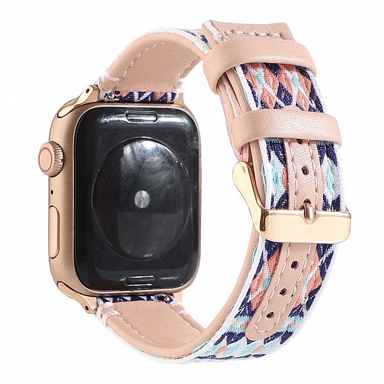 ����� ��� ���� Ethnic Leather Band ���� LaTera ����� ��� ����: Apple Watch 38mm/40mm/41mm (��� Pink)