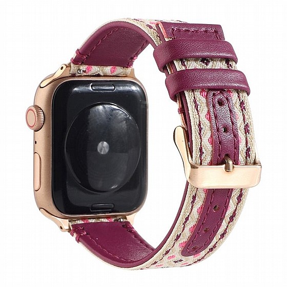 ����� ��� ���� Ethnic Leather Band ���� LaTera ����� ��� ����: Apple Watch 38mm/40mm/41mm (��� Purple)