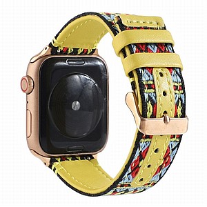 ����� ��� ���� Ethnic Leather Band ���� LaTera ����� ��� ����: Apple Watch 38mm/40mm/41mm (��� Yellow)