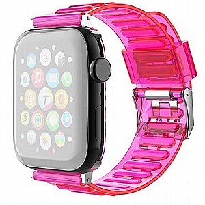 רצועת סיליקון מדגם TPU Claer Silicone Band מבית LaTera לשעון חכם מדגם: Apple Watch 42mm/44mm/45mm (צבע Rose) רצועת סיליקון מדגם TPU Claer Silicone Band מבית LaTera לשעון חכם מדגם: Apple Watch 42mm/44mm/45mm (צבע Rose)