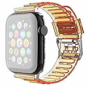 רצועת סיליקון מדגם TPU Claer Silicone Band מבית LaTera לשעון חכם מדגם: Apple Watch 42mm/44mm/45mm (צבע Orange) רצועת סיליקון מדגם TPU Claer Silicone Band מבית LaTera לשעון חכם מדגם: Apple Watch 42mm/44mm/45mm (צבע Orange)