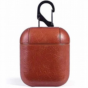 נרתיק עור מדגם Genuine Hook Leather Case מבית HOLILA לאוזניות AirPods (צבע חום) נרתיק עור מדגם Genuine Hook Leather Case מבית HOLILA לאוזניות AirPods (צבע חום)