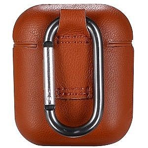 נרתיק עור מדגם Litchi Hook Keychain Leather Case מבית LaTera לאוזניות AirPods (צבע חום) נרתיק עור מדגם Litchi Hook Keychain Leather Case מבית LaTera לאוזניות AirPods (צבע חום)