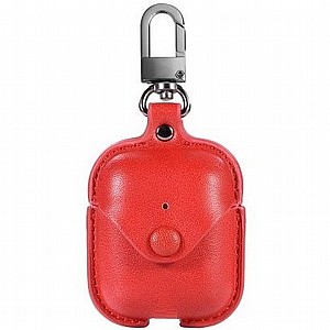 נרתיק עור מדגם Snap Fastener Hook Leather Case מבית LaTera לאוזניות AirPods (צבע אדום) נרתיק עור מדגם Snap Fastener Hook Leather Case מבית LaTera לאוזניות AirPods (צבע אדום)
