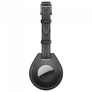 מחזיק מפתחות מעור מדגם Genuine Leather Strip Keychain Case מבית JIUYU לתג החכם AirTag (צבע שחור) מחזיק מפתחות מעור מדגם Genuine Leather Strip Keychain Case מבית JIUYU לתג החכם AirTag (צבע שחור)