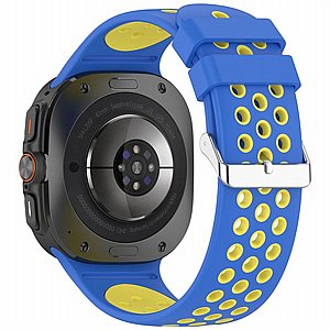רצועת סיליקון מדגם Holes Silicone Band מבית LaTera לשעון חכם מדגם: Samsung Galaxy Watch Ultra 47mm (צבע Blue/White) רצועת סיליקון מדגם Holes Silicone Band מבית LaTera לשעון חכם מדגם: Samsung Galaxy Watch Ultra 47mm (צבע Blue/White)