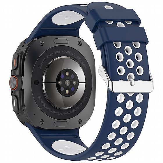 ����� ������� ���� Holes Silicone Band ���� LaTera ����� ��� ����: Samsung Galaxy Watch Ultra 47mm (��� Green/Black)