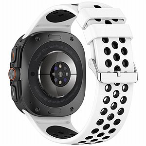 ����� ������� ���� Holes Silicone Band ���� LaTera ����� ��� ����: Samsung Galaxy Watch Ultra 47mm (��� Black/Gray)