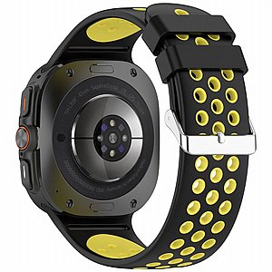 רצועת סיליקון מדגם Holes Silicone Band מבית LaTera לשעון חכם מדגם: Samsung Galaxy Watch Ultra 47mm (צבע White/Black) רצועת סיליקון מדגם Holes Silicone Band מבית LaTera לשעון חכם מדגם: Samsung Galaxy Watch Ultra 47mm (צבע White/Black)