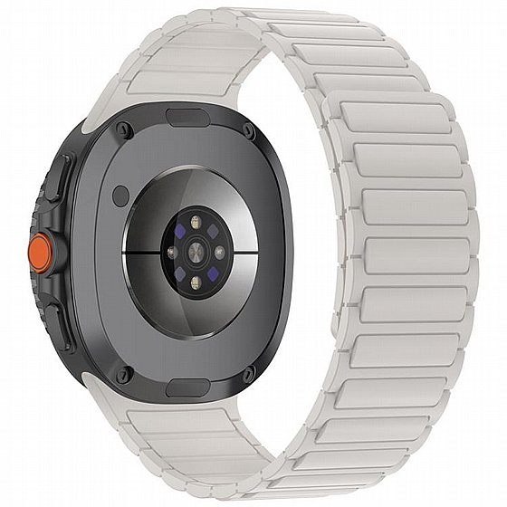 ����� ������� ���� Tri-beads Magnetic Silicone Band ���� LaTera (��� White) ����� ��� ���� Samsung Galaxy Watch 8 / Samsung Galaxy Watch 8 Classic