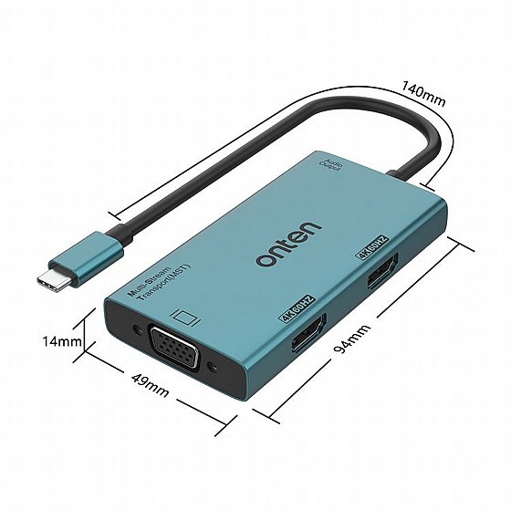 ���� ������ TYPE-C ������ HDMI + ����� USB 3.0 x 4 + ����� TYPE-C + ����� RJ45 + ����� 3.5mm + ����� ������ ������ SD / Micro SD + ����� 3.5mm ���� Onten