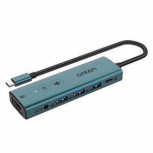 ���� ������ TYPE-C ������ HDMI 4K 60Hz x 2 + ����� VGA + ����� 3.5mm ���� Onten