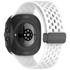 רצועת סיליקון מדגם Hole Magnetic Folding Buckle Silicone Band מבית LaTera (צבע White) לשעון חכם מדגם Samsung Galaxy Watch Ultra / Watch Ultra 2025 רצועת סיליקון מדגם Hole Magnetic Folding Buckle Silicone Band מבית LaTera (צבע White) לשעון חכם מדגם Samsung Galaxy Watch Ultra / Watch Ultra 2025