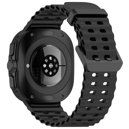 ����� ������� ����  Ocean Hole Dual Buckle Silicone Band ���� LaTera (��� Black)  ����� ��� ����  Samsung Galaxy Watch Ultra / Watch Ultra 2025