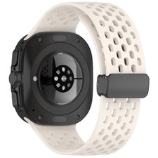 רצועת סיליקון מדגם Hole Magnetic Folding Buckle Silicone Band מבית LaTera (צבע Starlight) לשעון חכם מדגם Samsung Galaxy Watch Ultra / Watch Ultra 2025 רצועת סיליקון מדגם Hole Magnetic Folding Buckle Silicone Band מבית LaTera (צבע Starlight) לשעון חכם מדגם Samsung Galaxy Watch Ultra / Watch Ultra 2025
