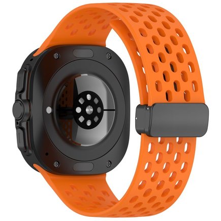 ����� ������� ����  Hole Magnetic Folding Buckle Silicone Band ���� LaTera (��� Orange)  ����� ��� ����  Samsung Galaxy Watch Ultra / Watch Ultra 2025