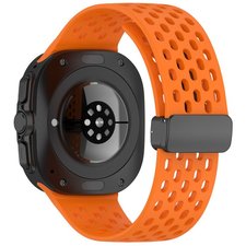 רצועת סיליקון מדגם Hole Magnetic Folding Buckle Silicone Band מבית LaTera (צבע Orange) לשעון חכם מדגם Samsung Galaxy Watch Ultra / Watch Ultra 2025 רצועת סיליקון מדגם Hole Magnetic Folding Buckle Silicone Band מבית LaTera (צבע Orange) לשעון חכם מדגם Samsung Galaxy Watch Ultra / Watch Ultra 2025