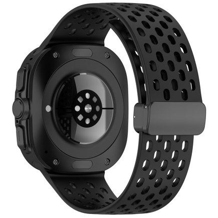 ����� ������� ����  Hole Magnetic Folding Buckle Silicone Band ���� LaTera (��� Black)  ����� ��� ����  Samsung Galaxy Watch Ultra / Watch Ultra 2025