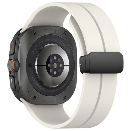 ����� ������� ���� Magnetic Folding Buckle Silicone Band ���� LaTera (��� White)  ����� ��� ����  Samsung Galaxy Watch Ultra / Watch Ultra 2025
