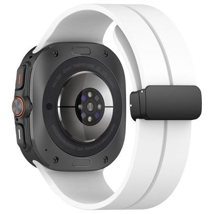 ����� ������� ���� Magnetic Folding Buckle Silicone Band ���� LaTera (��� White)  ����� ��� ����  Samsung Galaxy Watch Ultra / Watch Ultra 2025