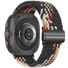 רצועת בד / ניילון מדגם Loop Magnetic Buckle Nylon Band מבית LaTera (צבע Black Rainbow) לשעון חכם מדגם Samsung Galaxy Watch Ultra / Watch Ultra 2025 רצועת בד / ניילון מדגם Loop Magnetic Buckle Nylon Band מבית LaTera (צבע Black Rainbow) לשעון חכם מדגם Samsung Galaxy Watch Ultra / Watch Ultra 2025
