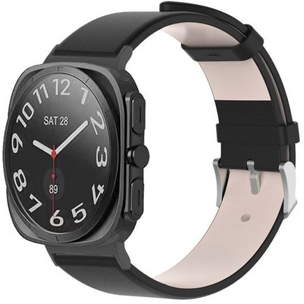����� ��� ���� Stainless Leather Band ���� LaTera (��� Black)  ����� ��� ����  Samsung Galaxy Watch Ultra / Watch Ultra 2025