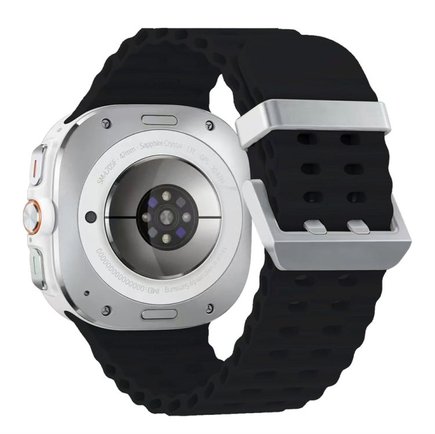 ����� ������� ����  Ocean Hole Dual Buckle Silicone Band ���� LaTera (��� Black/Silver)  ����� ��� ����  Samsung Galaxy Watch Ultra / Watch Ultra 2025