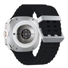 רצועת סיליקון מדגם Ocean Hole Dual Buckle Silicone Band מבית LaTera (צבע Black/Silver) לשעון חכם מדגם Samsung Galaxy Watch Ultra / Watch Ultra 2025 רצועת סיליקון מדגם Ocean Hole Dual Buckle Silicone Band מבית LaTera (צבע Black/Silver) לשעון חכם מדגם Samsung Galaxy Watch Ultra / Watch Ultra 2025