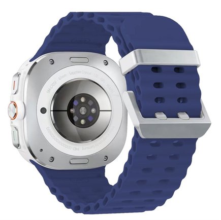 ����� ������� ����  Ocean Hole Dual Buckle Silicone Band ���� LaTera (��� Blue/Silver)  ����� ��� ����  Samsung Galaxy Watch Ultra / Watch Ultra 2025