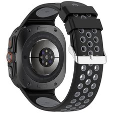רצועת סיליקון מדגם Holes Silicone Band מבית LaTera (צבע Black/Gray) לשעון חכם מדגם Samsung Galaxy Watch Ultra / Watch Ultra 2025 רצועת סיליקון מדגם Holes Silicone Band מבית LaTera (צבע Black/Gray) לשעון חכם מדגם Samsung Galaxy Watch Ultra / Watch Ultra 2025