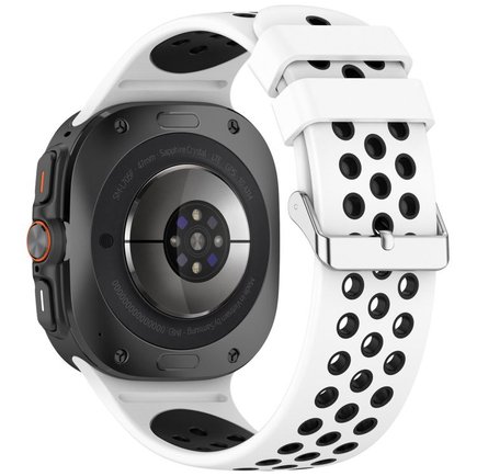 ����� ������� ����  Holes Silicone Band ���� LaTera (��� White/Black)  ����� ��� ����  Samsung Galaxy Watch Ultra / Watch Ultra 2025
