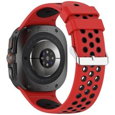רצועת סיליקון מדגם Holes Silicone Band מבית LaTera (צבע Red/Black) לשעון חכם מדגם Samsung Galaxy Watch Ultra / Watch Ultra 2025 רצועת סיליקון מדגם Holes Silicone Band מבית LaTera (צבע Red/Black) לשעון חכם מדגם Samsung Galaxy Watch Ultra / Watch Ultra 2025