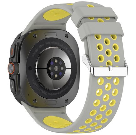 ����� ������� ����  Holes Silicone Band ���� LaTera (��� Gray/Yellow)  ����� ��� ����  Samsung Galaxy Watch Ultra / Watch Ultra 2025