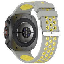 רצועת סיליקון מדגם Holes Silicone Band מבית LaTera (צבע Gray/Yellow) לשעון חכם מדגם Samsung Galaxy Watch Ultra / Watch Ultra 2025 רצועת סיליקון מדגם Holes Silicone Band מבית LaTera (צבע Gray/Yellow) לשעון חכם מדגם Samsung Galaxy Watch Ultra / Watch Ultra 2025